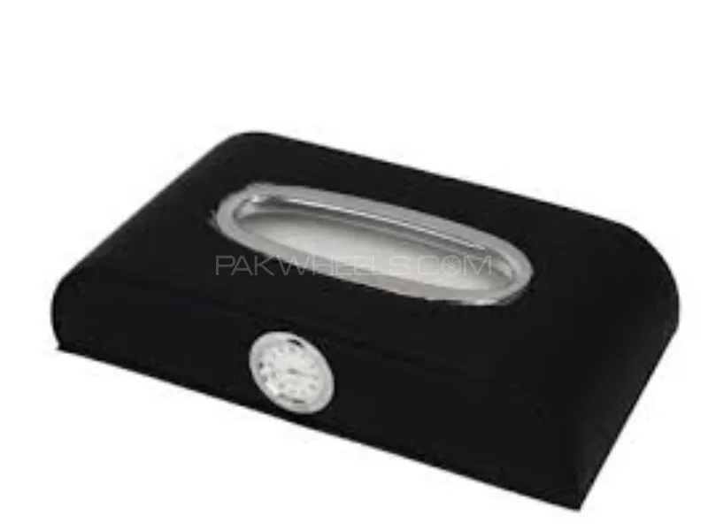 Car Tissue Box With Watch Adjustable For Cars Easy To Use Imported Good Quality Stylish  Smart Look Image-1
