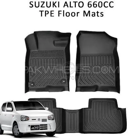  TPE Car Floor Mats Suzuki Alto 2019–25  – Custom Fit, All-Weather Protection | Waterproof, Anti-Sli Image-1