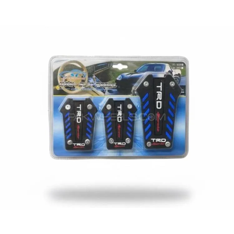 Trd Non Slip Racing Pedal Cover Set For All Manual Cars Blue Colour Image-1