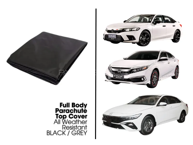 Toyota Civic | Elantra & similar cars Full Body | Parachute | Top Cover | All Weather Resistant BLAC Image-1