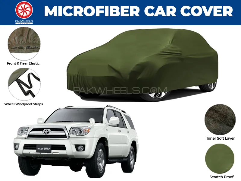 Toyota Hilux Surf 2002-2009 | Water Repellent and Anti Scratch Microfiber Car Top Cover Image-1
