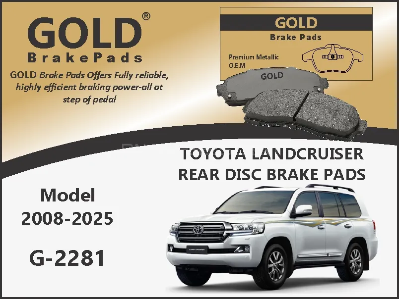 Toyota Land Cruiser Rear Premium Disc Brake Pads G-2281 Image-1