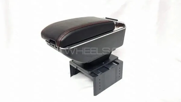 Black Car Armrest Console with 6-Port USB Charger and Storage Organizer Image-1