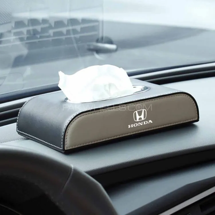 TOYOTA, HONDA, SUZUKI, KIA Logo Car Tissue Box – Beige & Black Premium Leather Organizer TOYOTA, HONDA, SUZUKI, KIA Logo Car Tissue Box – Beige & Black Premium Leather Organizer Image-2