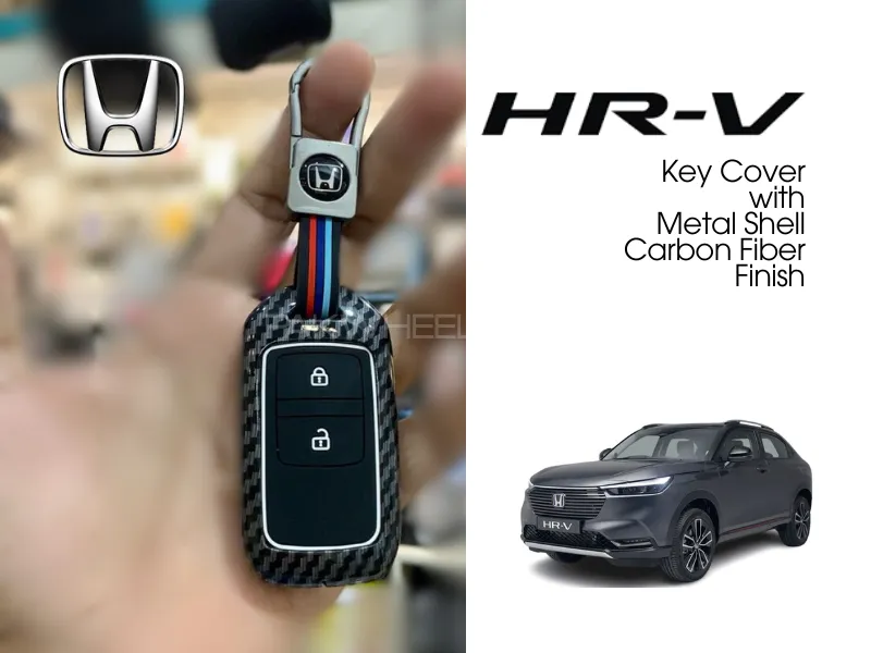 Honda HR-V | Metal Key Cover | Premium Carbon Fiber Finish Image-1