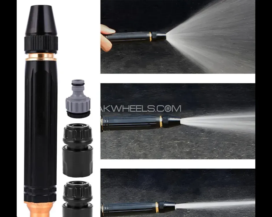 Adjustable High-Pressure Water Spray Nozzle | 3 Jet Modes | Heavy-Duty Metal Car Washer Image-1