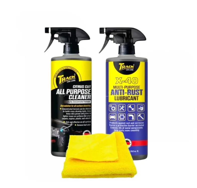 Track All Purpose Cleaner And Anti Rust X-40 Lubricant 500ml With Microfiber Towel Image-1