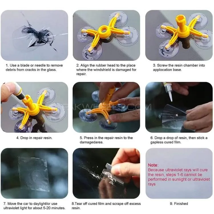 Windshield Glass Crack Repair Tool Kit Windshield Glass Crack Repair Tool Kit Image-3