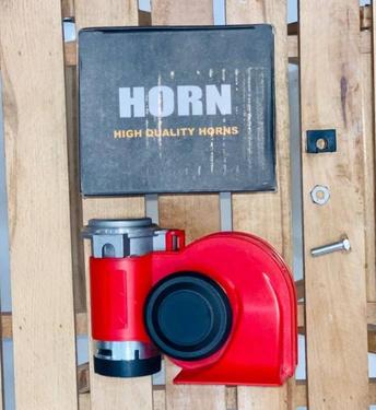 Car Air Horn 12V 115 DB Red Compact Dual Tone Electric Pump Loud Siren Car Air Horn 12V 115 DB Red Compact Dual Tone Electric Pump Loud Siren