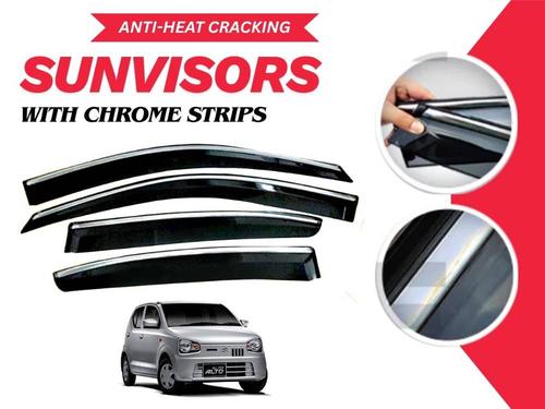 Suzuki Alto 2019 - 2025 Sun Visor With Chrome Strips | Air Press | Anti-Heat Cracking Sun Visors Suzuki Alto 2019 - 2025 Sun Visor With Chrome Strips | Air Press | Anti-Heat Cracking Sun Visors