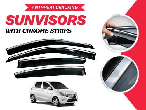 Suzuki Cultus 2017 - 2025 Sun Visor With Chrome Strips | Air Press | Anti-Heat Cracking Sun Visors  Suzuki Cultus 2017 - 2025 Sun Visor With Chrome Strips | Air Press | Anti-Heat Cracking Sun Visors