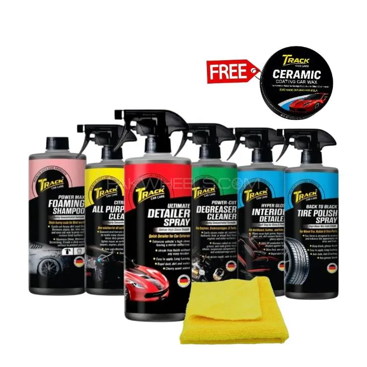 Track 6 in 1 Premium Detailing Kit With Free Ceramic  Coating Car Wax and Towel Track 6 in 1 Premium Detailing Kit With Free Ceramic  Coating Car Wax and Towel Image-1