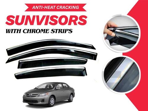 Toyota Corolla 2009 - 2013 Sun Visor With Chrome Strips | Air Press | Anti-Heat Cracking Sun Visors  Toyota Corolla 2009 - 2013 Sun Visor With Chrome Strips | Air Press | Anti-Heat Cracking Sun Visors