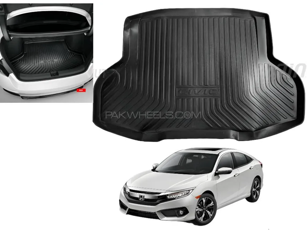 Honda Civic 2016-2021 5D Trunk Mat - Trunk Mat PVC - Cargo Mat Floor Tray For Civic. Honda Civic 2016-2021 5D Trunk Mat - Trunk Mat PVC - Cargo Mat Floor Tray For Civic. Image-1