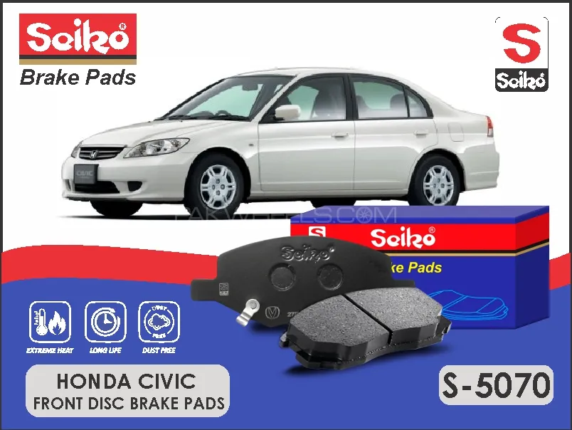 Honda VTI-Civic 2001-2005 Premium Seiko Front Disc Brake Pad Honda VTI-Civic 2001-2005 Premium Seiko Front Disc Brake Pad Image-1