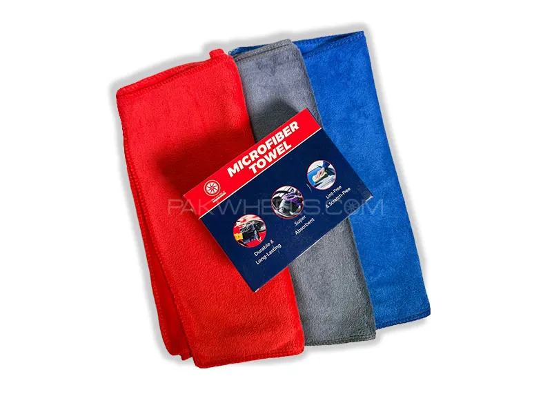 PakWheels Car Care - Microfiber Towel 30X60 (360GSM) - Interior & Engine Cleaning (Pack Of 3) PakWheels Car Care - Microfiber Towel 30X60 (360GSM) - Interior & Engine Cleaning (Pack Of 3) Image-1
