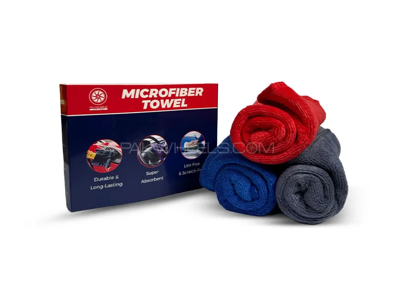 PakWheels Car Care - Microfiber Towel 30X60 (360GSM) - Interior & Engine Cleaning (Pack Of 3) PakWheels Car Care - Microfiber Towel 30X60 (360GSM) - Interior & Engine Cleaning (Pack Of 3) Image-2