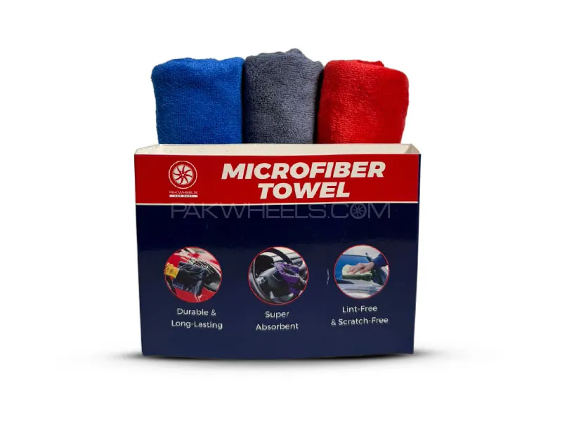 PakWheels Car Care - Microfiber Towel 30X60 (360GSM) - Interior & Engine Cleaning (Pack Of 3) PakWheels Car Care - Microfiber Towel 30X60 (360GSM) - Interior & Engine Cleaning (Pack Of 3) Image-3