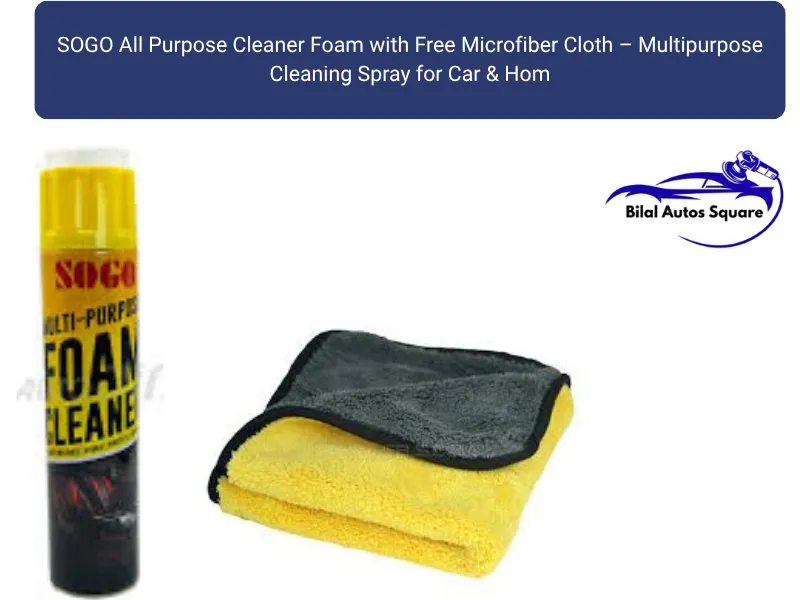 SOGO All Purpose Cleaner Foam with Free Microfiber Cloth – Multipurpose Cleaning Spray for Car & Hom Image-1