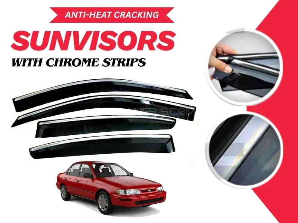 Toyota Corolla 1998 - 2001 Sun Visor With Chrome Strips | Air Press | Anti-Heat Cracking Sun Visors  Toyota Corolla 1998 - 2001 Sun Visor With Chrome Strips | Air Press | Anti-Heat Cracking Sun Visors  Image-1