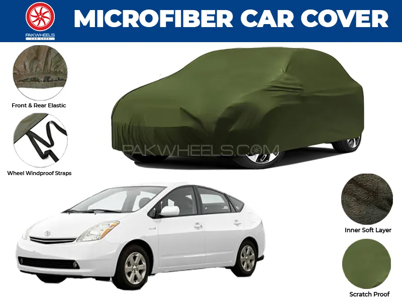 Toyota Prius  2003-2009 | Water Repellent and Anti Scratch Microfiber Car Top Cover Toyota Prius  2003-2009 | Water Repellent and Anti Scratch Microfiber Car Top Cover Image-1