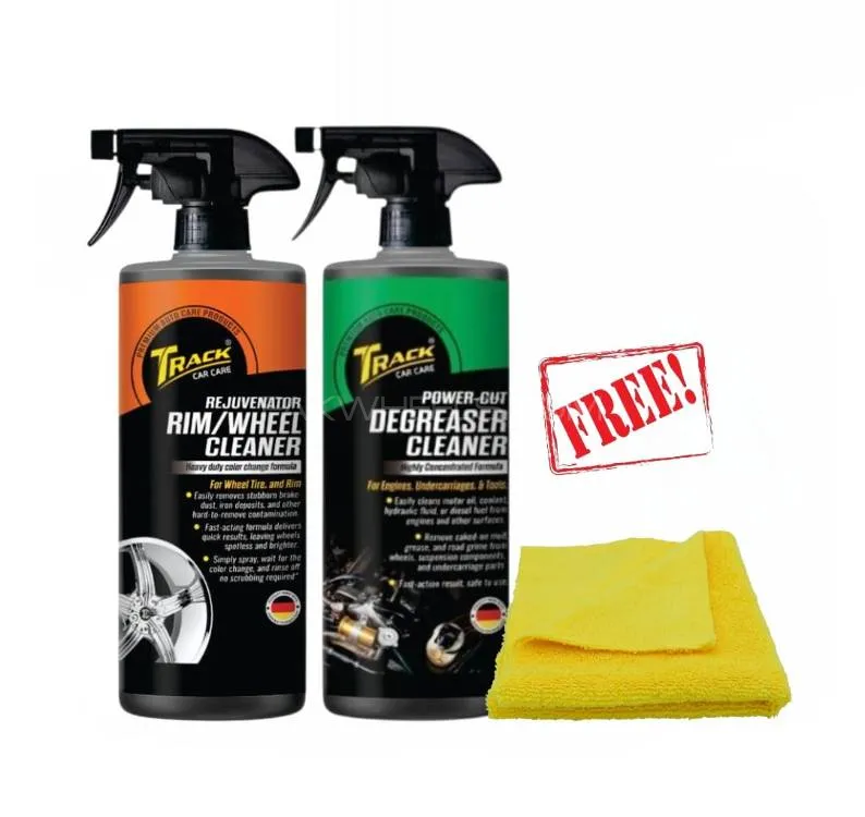 Track Car Care-Wheel Cleaner and Engine Degreaser 500ml-Best Combination For Cleaning With Towel Track Car Care-Wheel Cleaner and Engine Degreaser 500ml-Best Combination For Cleaning With Towel Image-1
