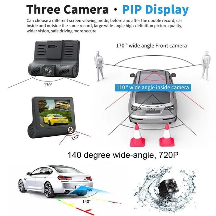 Wdr Dashcam 3 Camera Lens Video Car Dvr Full Hd 1080p Wdr Dashcam 3 Camera Lens Video Car Dvr Full Hd 1080p Image-4