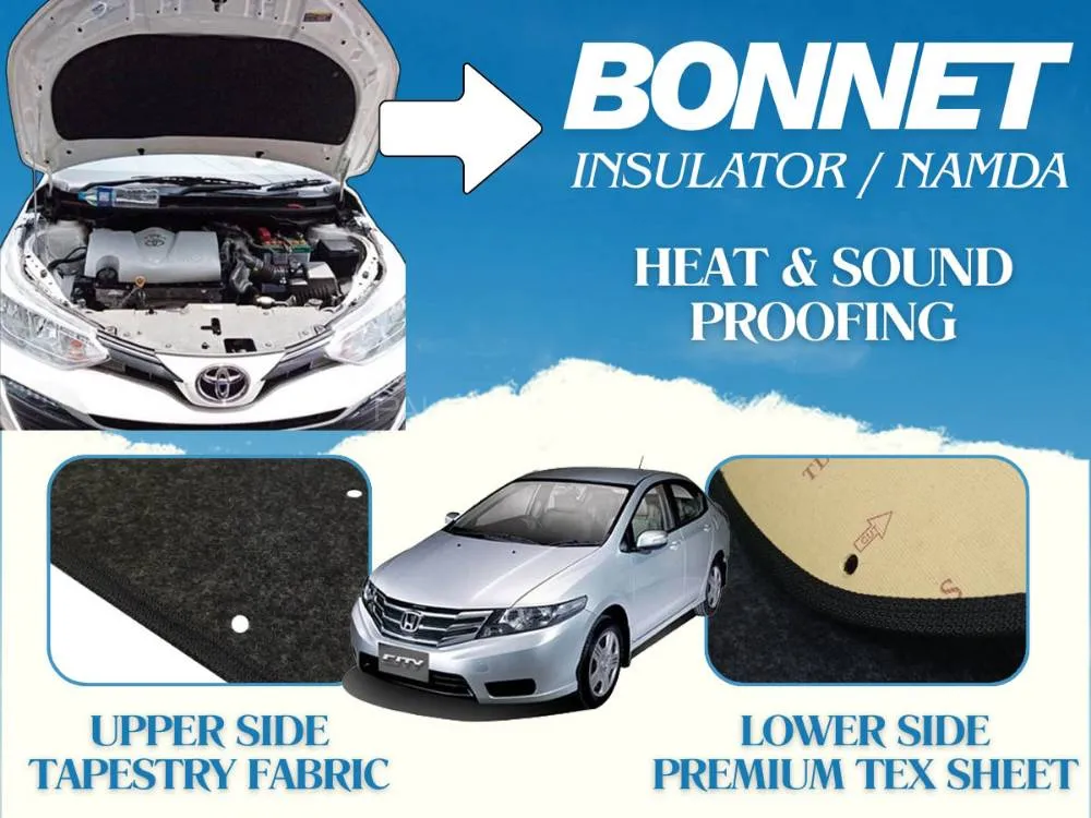 Honda City 2009-2021 Bonnet Insulator | Bonnet Namda | Double Layer | Heat & Sound Proofing Image-1