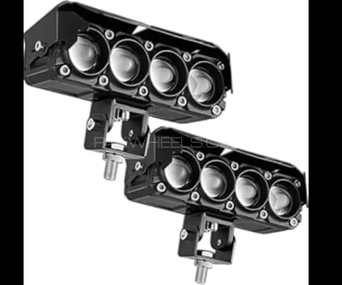 4 Lens LED Fog Light (Pack of 2) | Full Aluminum Body | 100% Waterproof | Super Bright White Light f Image-1