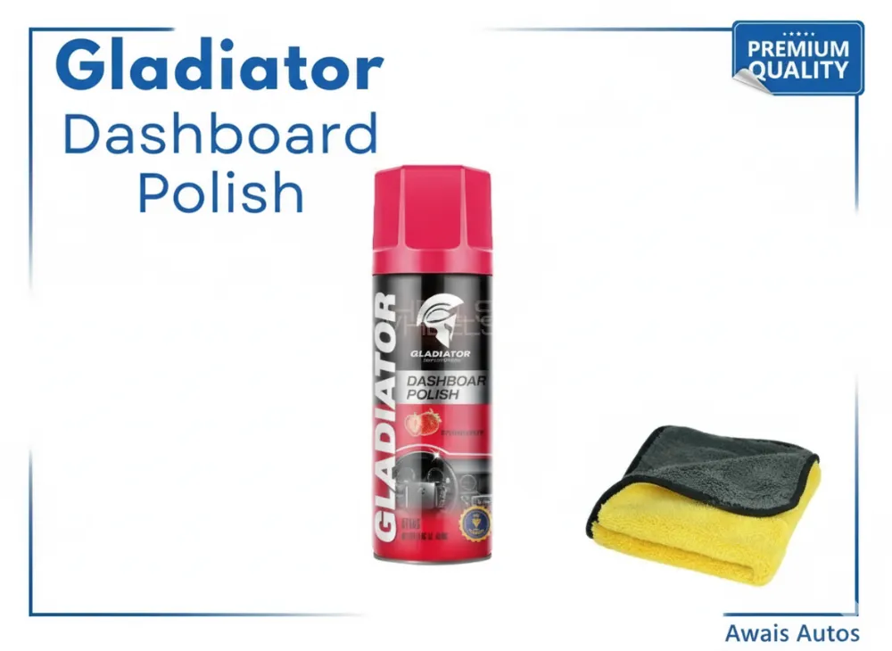 Gladiator Car Dashboard Polish 450ml | Strawberry Fragrance | UV Protection & Long Shine Image-1