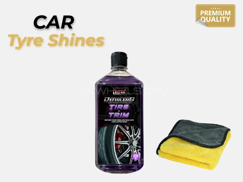Tire Gel High Gloss Shine | Long-Lasting Tire Polish | Deep Black Finish for Cars & Bikes Image-1