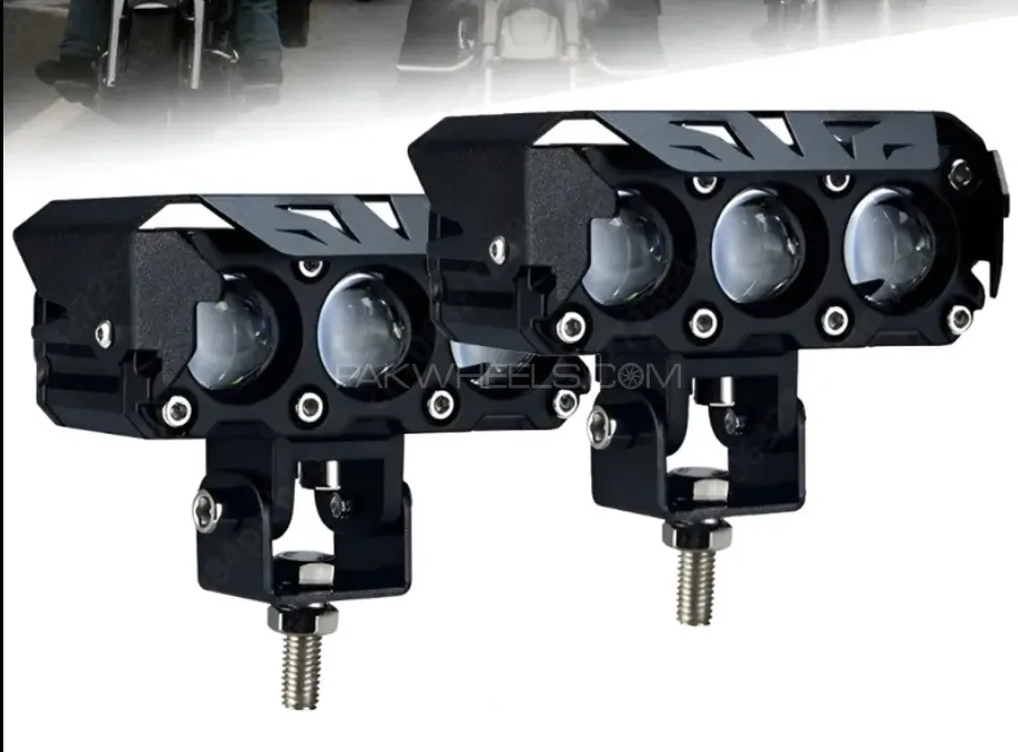 Triple Lens LED Fog Light (Pack of 2) | Full Aluminum Body | 100% Waterproof | Super Bright White Li Image-1