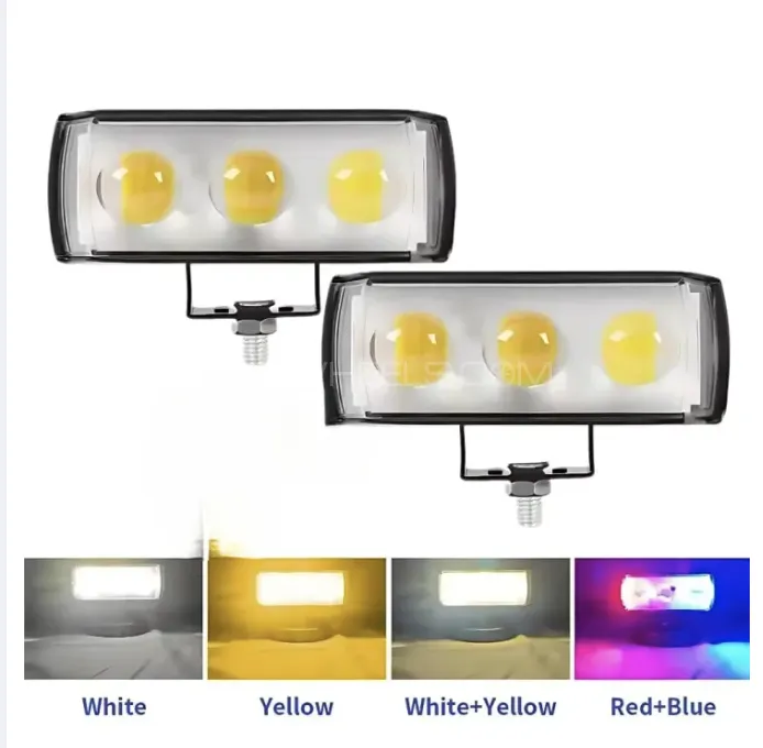 Triple Lens LED Fog Light (Pack of 2) | Super Bright Waterproof Metal Body Light for Car & Bike | Un Image-1