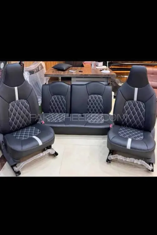 Premium High-Quality Genuine Seat Cover Poshish for Suzuki New Cultus - Cross-Stitch Design Image-1