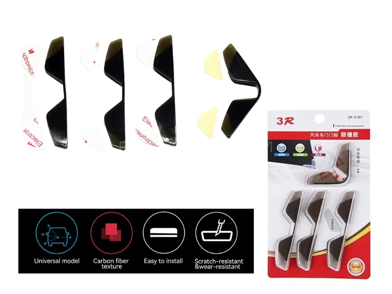 Stylish and beautiful 3R | 4 PCS Rubber Car Side Door Edge Free Bending Protection | Guards | Cover  Image-1
