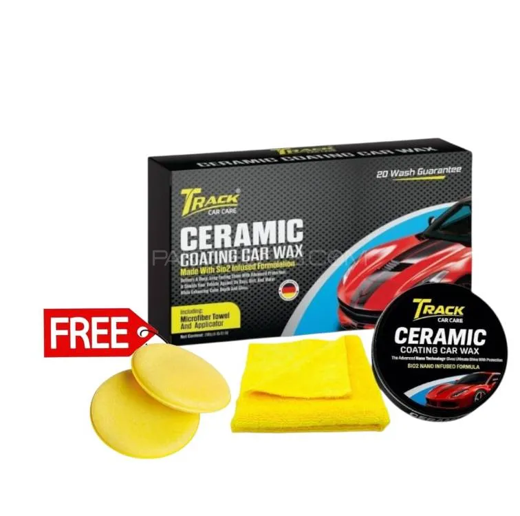 Track Car Care-Ceramic Coating Car Wax 200g With Free Microfiber and 2 Applicator Pads Image-1