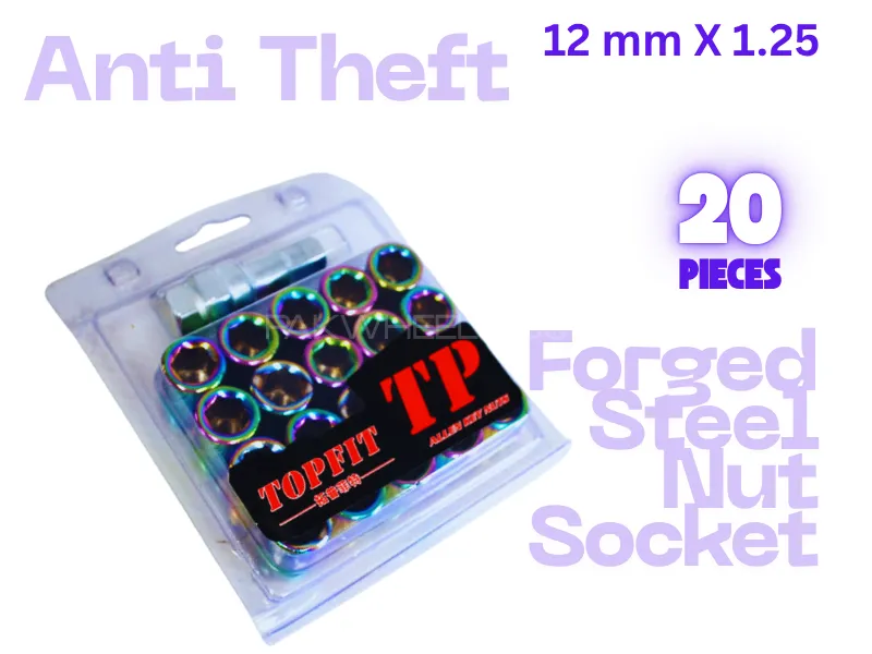 20 Pcs | Anti Theft Wheel Nuts | 12mm X 1.25 | Lug Nuts Chrome | Universal Fitting  Image-1