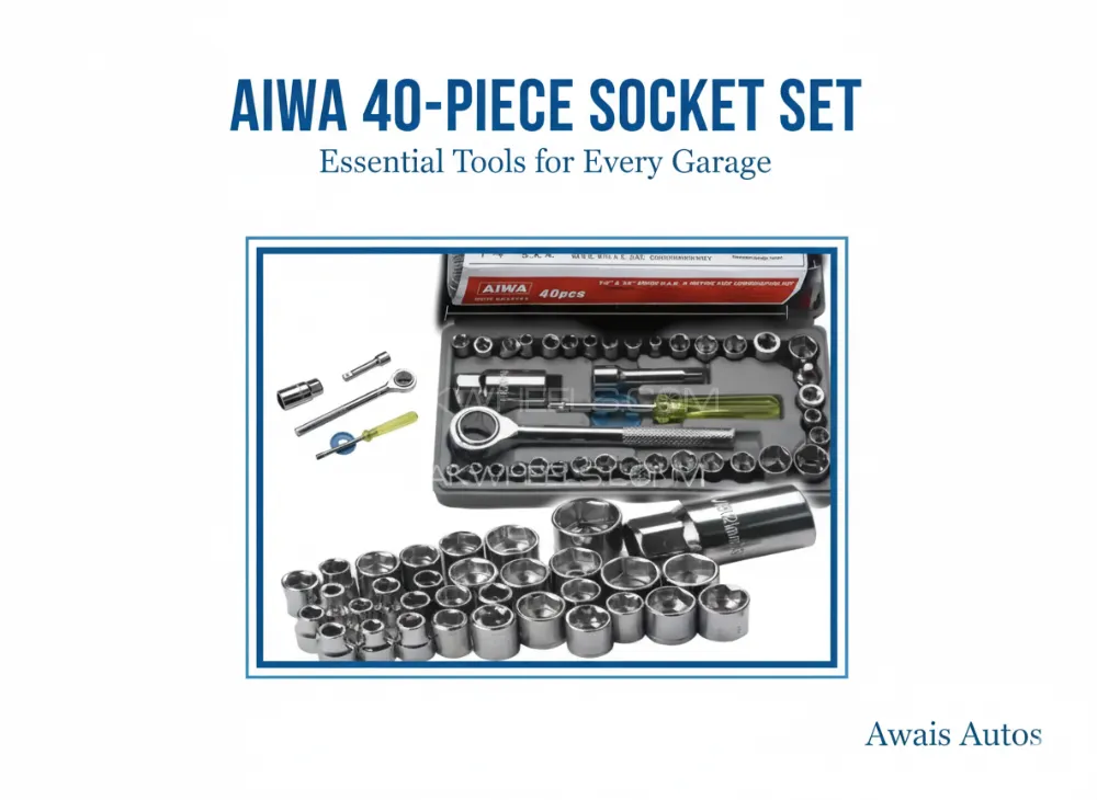 40 Pcs Combination Socket Wrench Set | Metric & SAE | Portable Ratchet Repair Tool Kit Image-1
