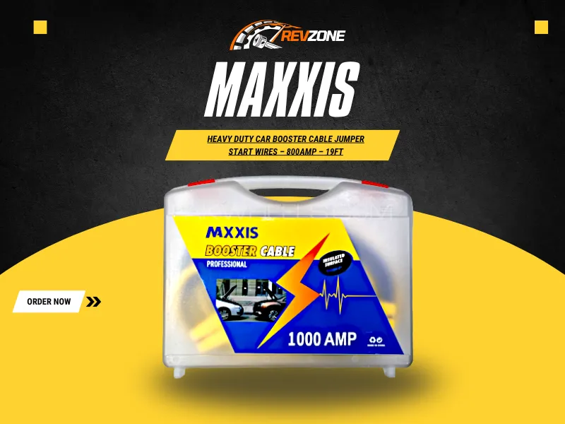 MAXXIS HEAVY DUTY CAR BOOSTER CABLE JUMPER START WIRES – 1000AMP – 19FT Image-1