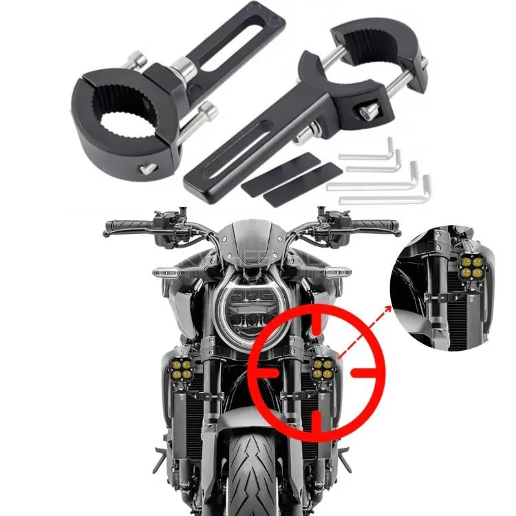  2 Pcs Set Universal Bike LED Clamps Shocks Mounting Bracket Lights Extension Mount Image-1