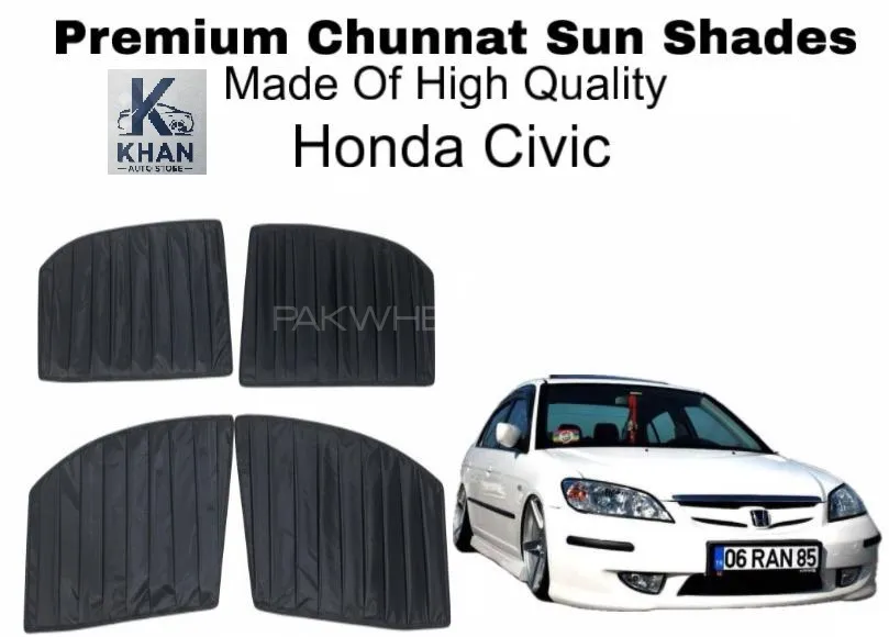 Honda Civic 2004-2006 Premium Chunnat Sun Shades Made High Quality double layered high Quality  Image-1