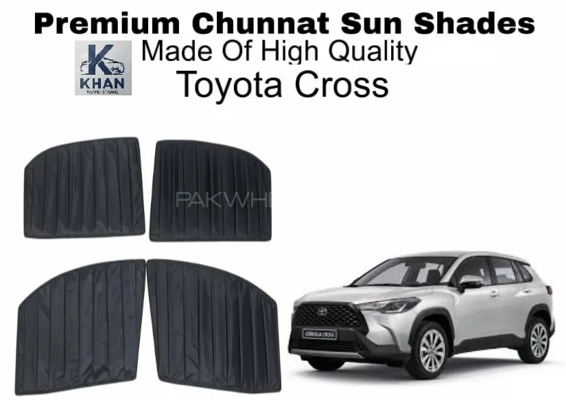 Toyota Cross Premium Chunnat Sun Shades Made High Quality double layered high Quality  Image-1