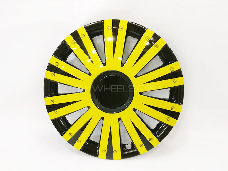  X8 Wheels Cover Two Tone 12" Yellow Black  - 1292 Image-1