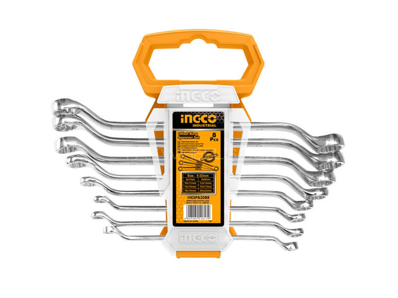 Ingco Offset Ring Spanner Set 8Pcs Image-1