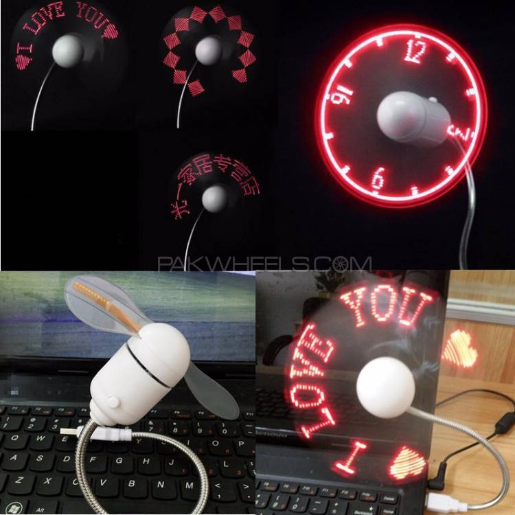 USB Fan Flexible Neck Programmable "LED Messages Cooling Fan" Image-1