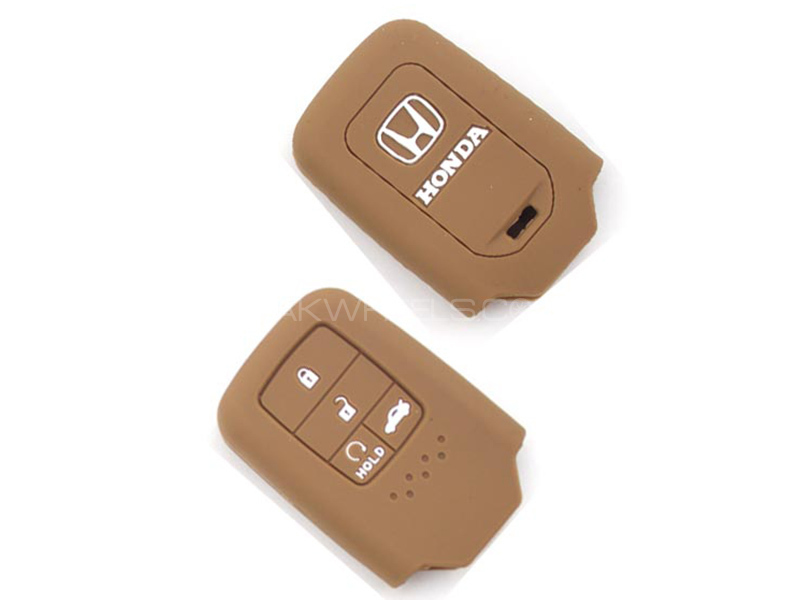 Silicon Key Cover For Honda Civic 2017 - Brown Image-1