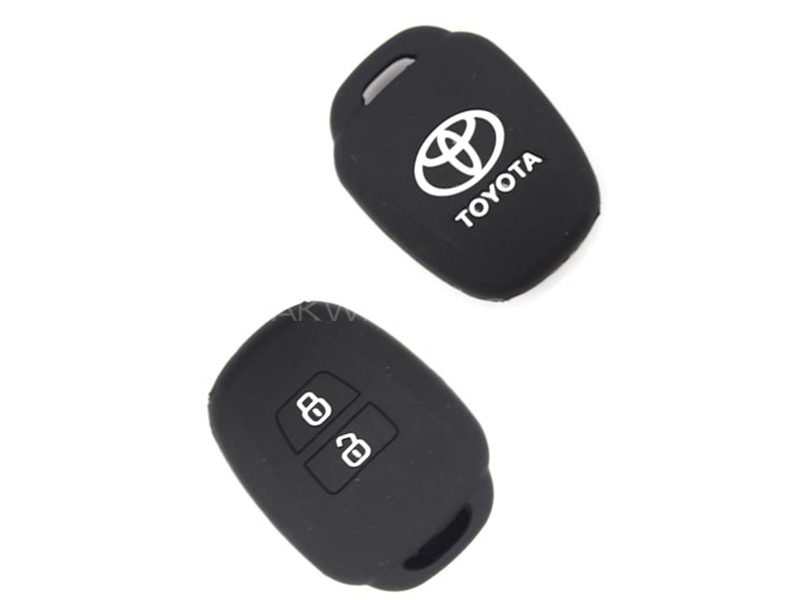 Silicon Key Cover For Toyota Corolla 2014 - Black Image-1
