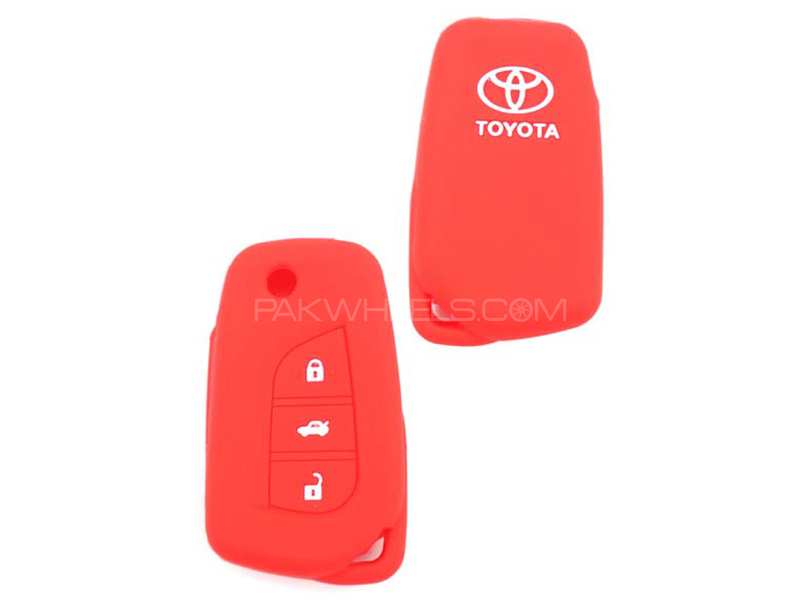 Silicon Key Cover For Toyota Corolla 2017 - Red Image-1