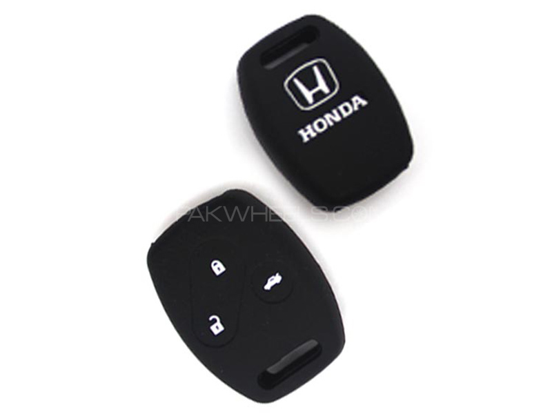 Silicon Key Cover For Honda Civic 2004-2008 - Black  Image-1