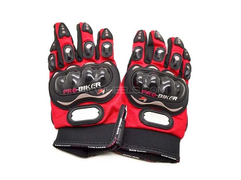 ProBiker Gloves With Protection Red Image-1